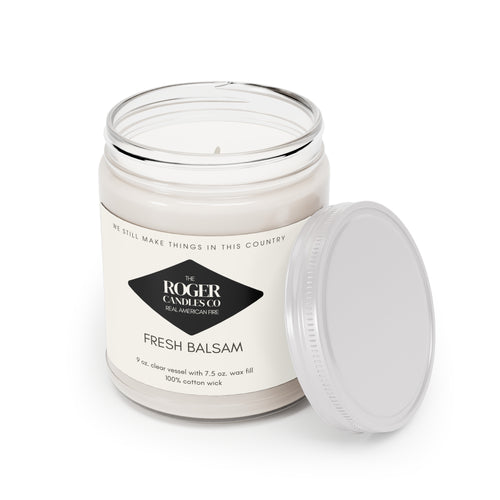 Fresh Balsam Soy Candle — 9oz Scented Jar with White Lid