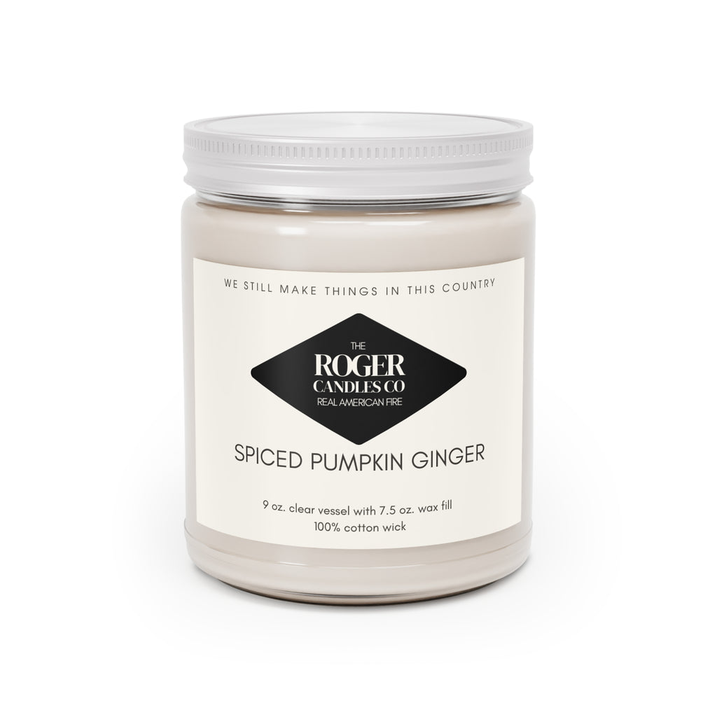 Spiced Pumpkin Ginger Soy Candle — 9oz Scented Jar with White Lid