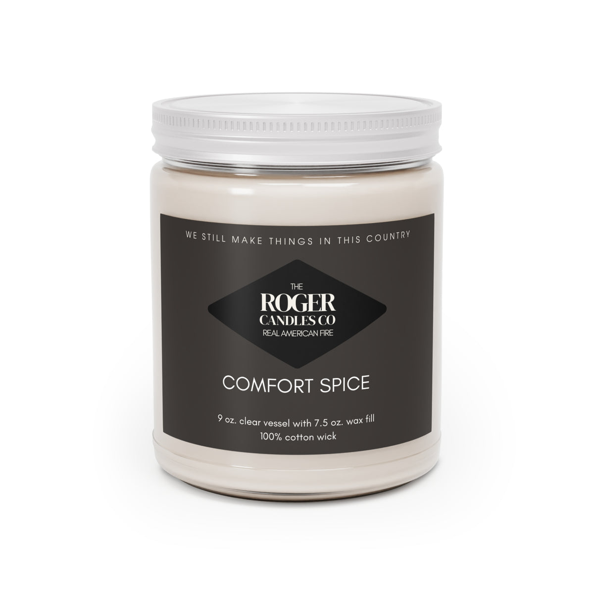 Comfort Spice Soy Candle — 9oz Scented Jar with White Lid