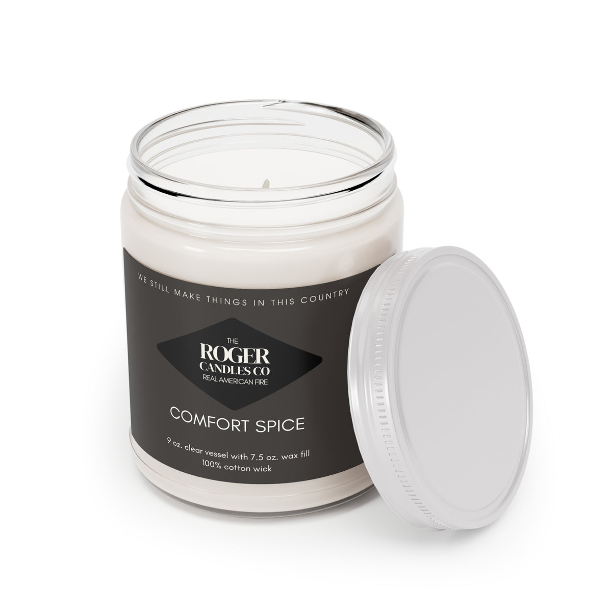 Comfort Spice Soy Candle — 9oz Scented Jar with White Lid