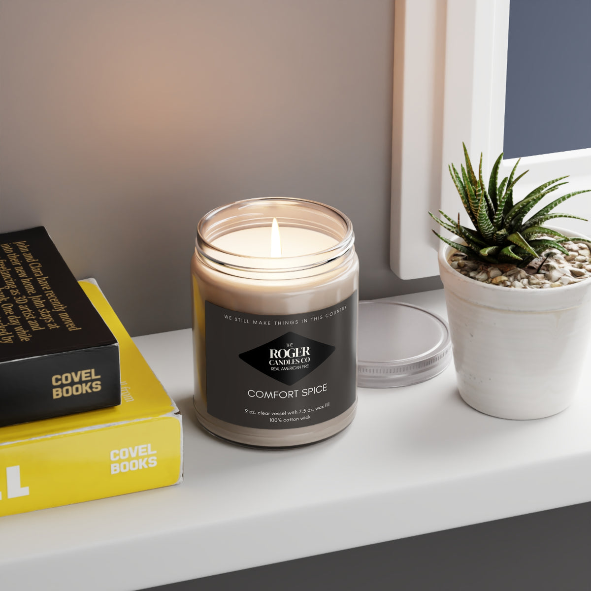 Comfort Spice Soy Candle — 9oz Scented Jar with White Lid