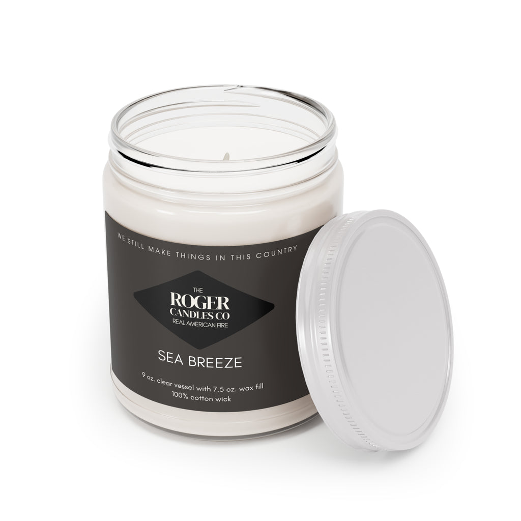 Sea Breeze Soy Candle — 9oz Scented Jar with White Lid