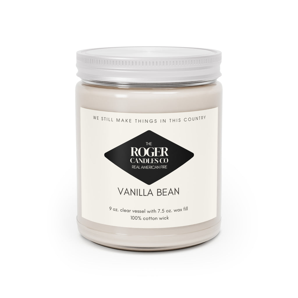 Vanilla Bean Soy Candle — 9oz Scented Jar with White Lid