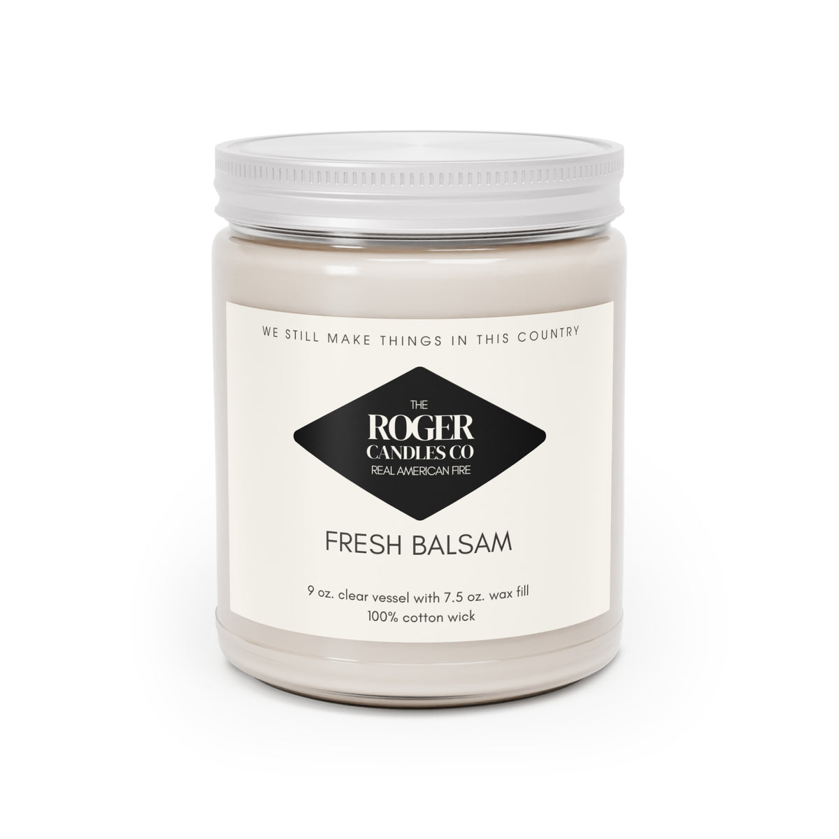 Fresh Balsam Soy Candle — 9oz Scented Jar with White Lid